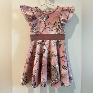 Monnalisa neoprene floral print dress, Like new, 3yr